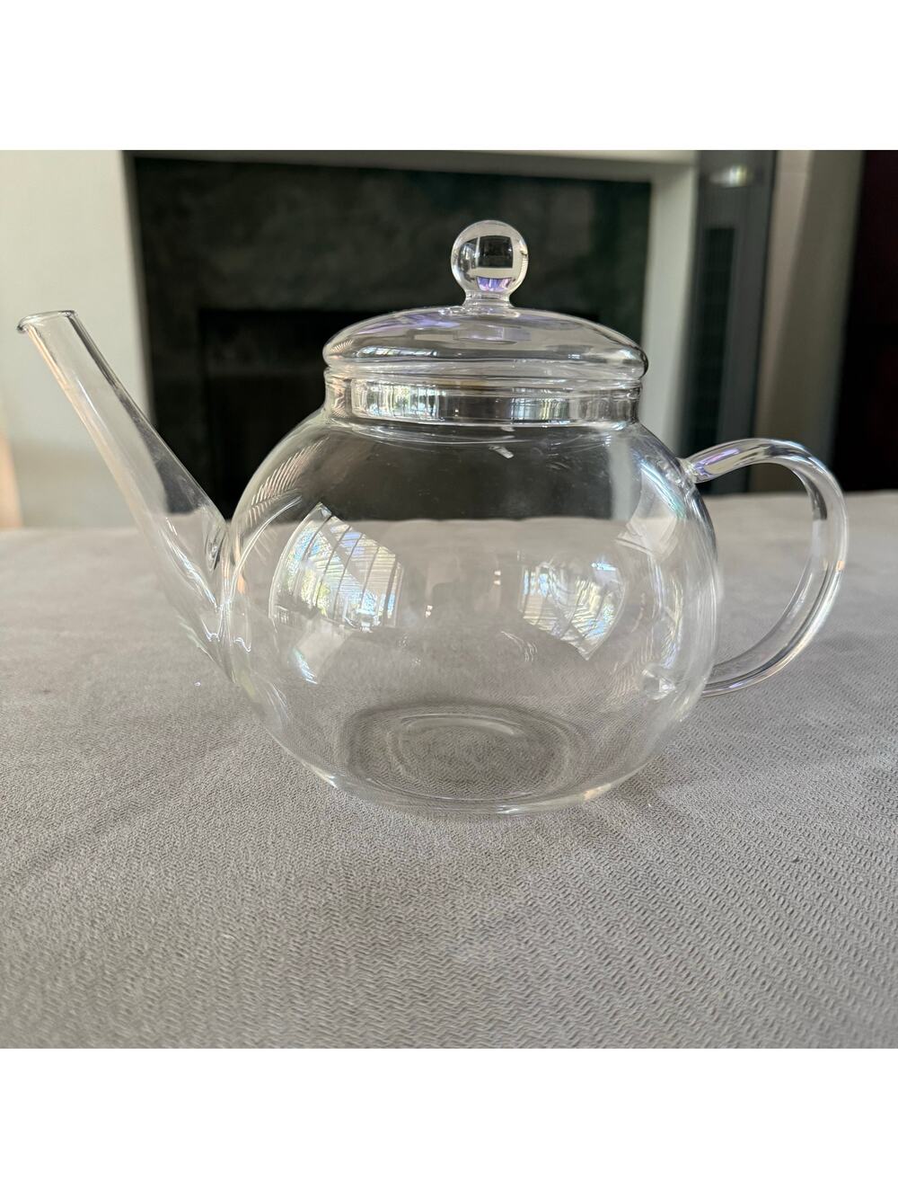 Clear Glass Teapot with Lid Tea Pot Coffee Pot Floral Blooming Tea Server